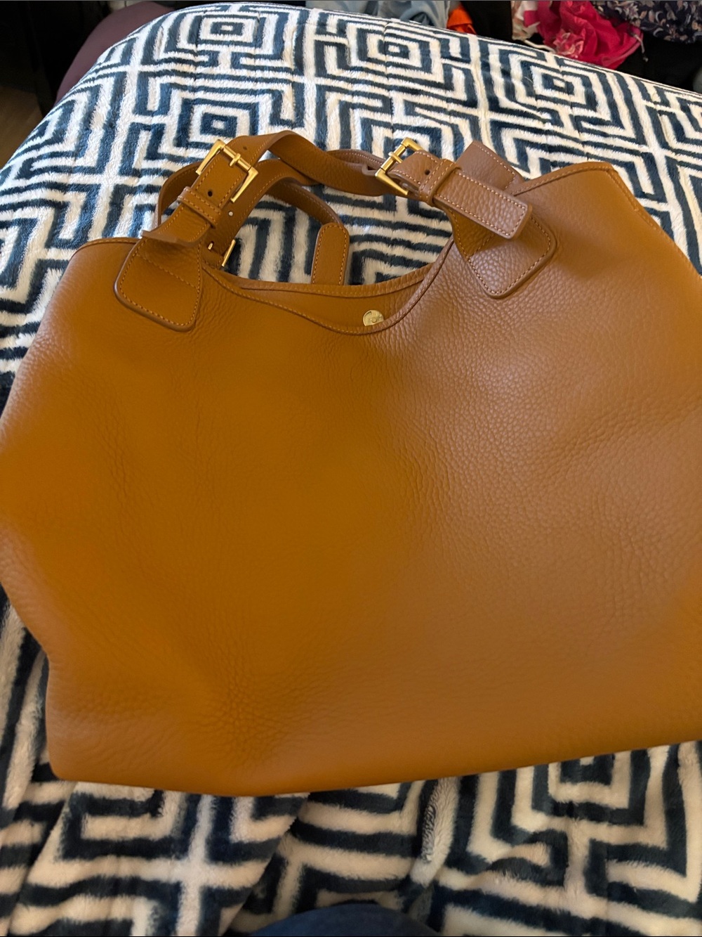 GiGi New York Tan Tote with Top Handles - Picture 4 of 5